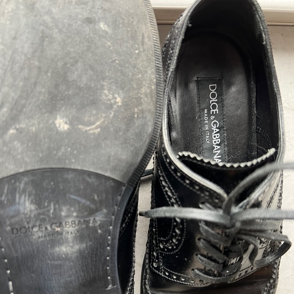 Vintage leather Dolce & Gabbana Oxfords (woman’s) - made in Italy - Picture 4 of 5
